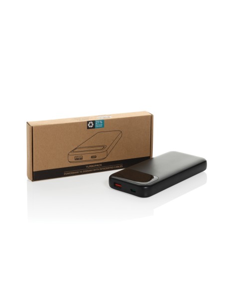 Powerbank 10.000 mAh Turbopack cavi integrati in rABS RCS